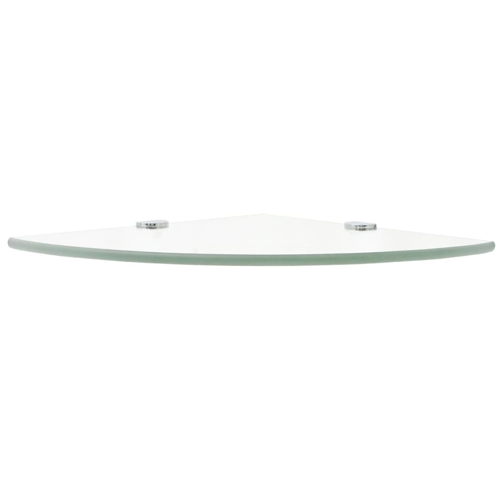 Corner Shelf with Chrome Supports Glass Clear 35x35 cm