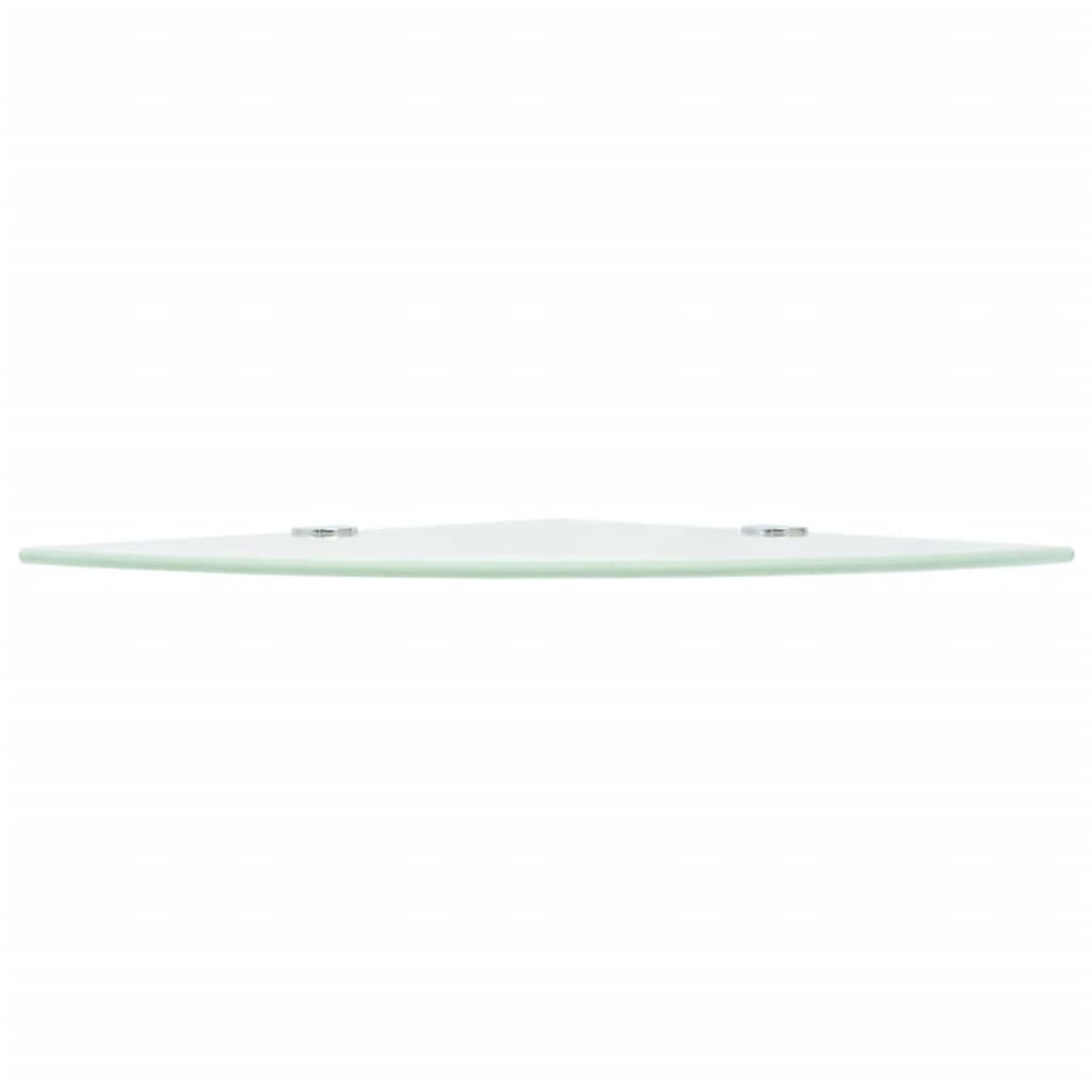 Corner Shelf with Chrome Supports Glass White 25x25 cm