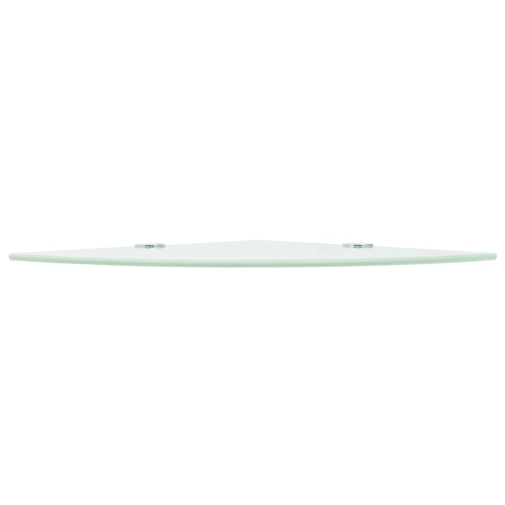 Corner Shelf with Chrome Supports Glass White 35x35 cm