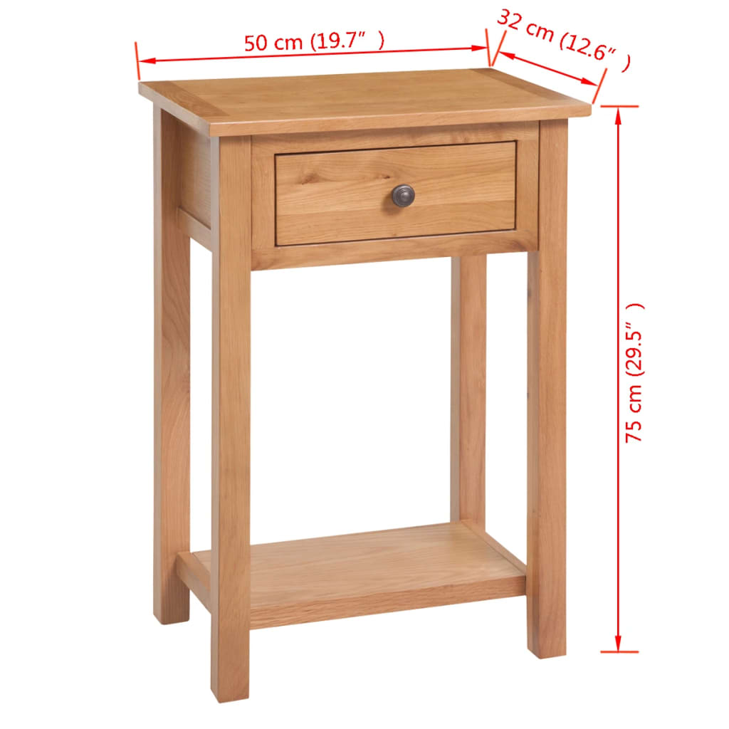 Console Table 50x32x75 cm Solid Oak Wood