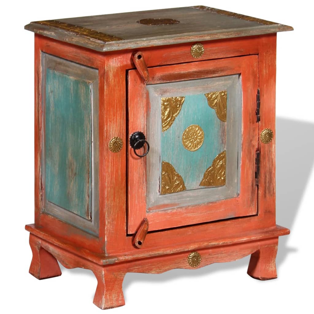 Nightstand Solid Mango Wood Orange