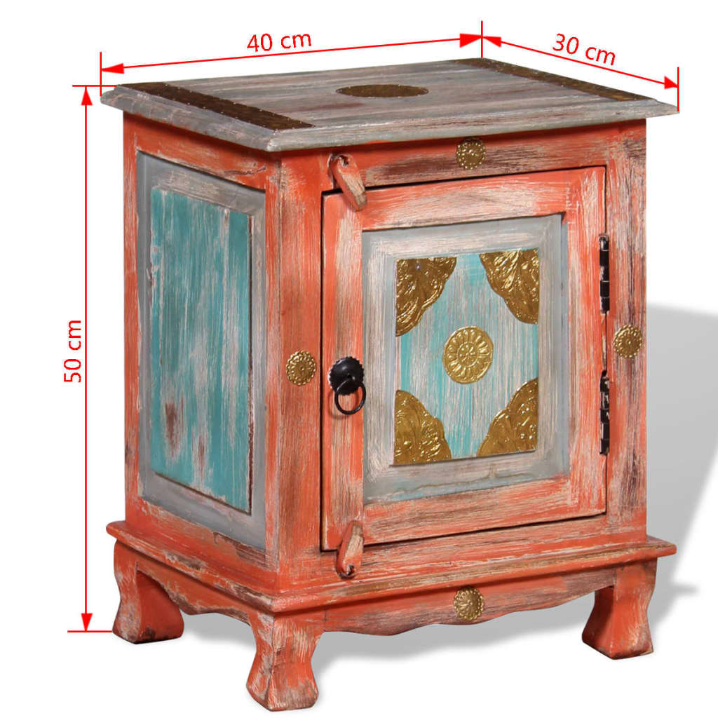 Nightstand Solid Mango Wood Orange