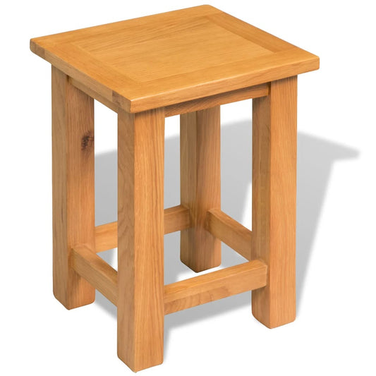 End Table 27x24x37 cm Solid Oak Wood