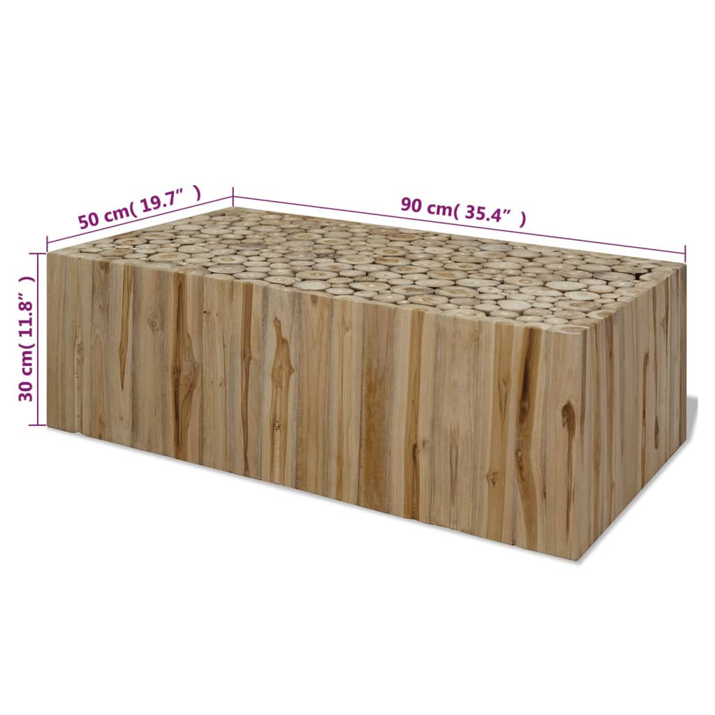 Coffee Table Genuine Teak 90x50x30 cm