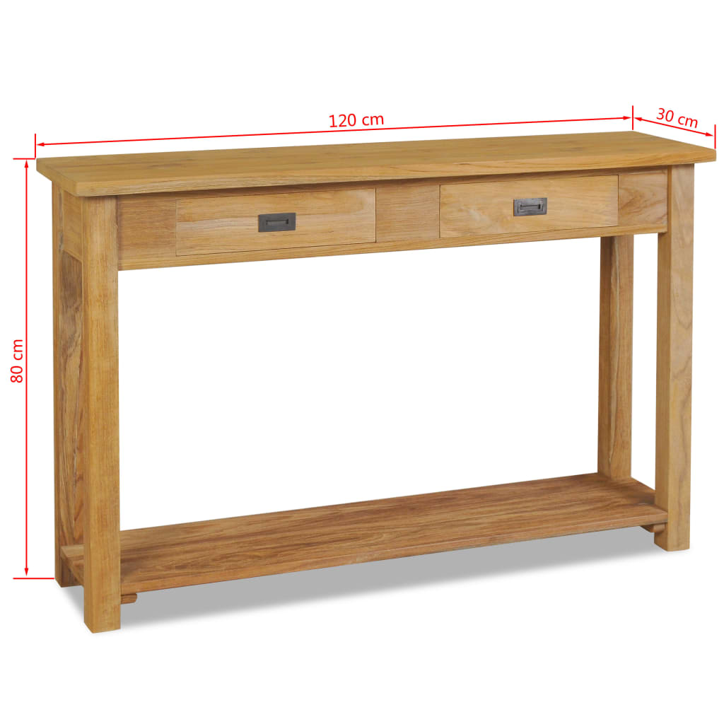 Console Table Solid Teak 120x30x80 cm