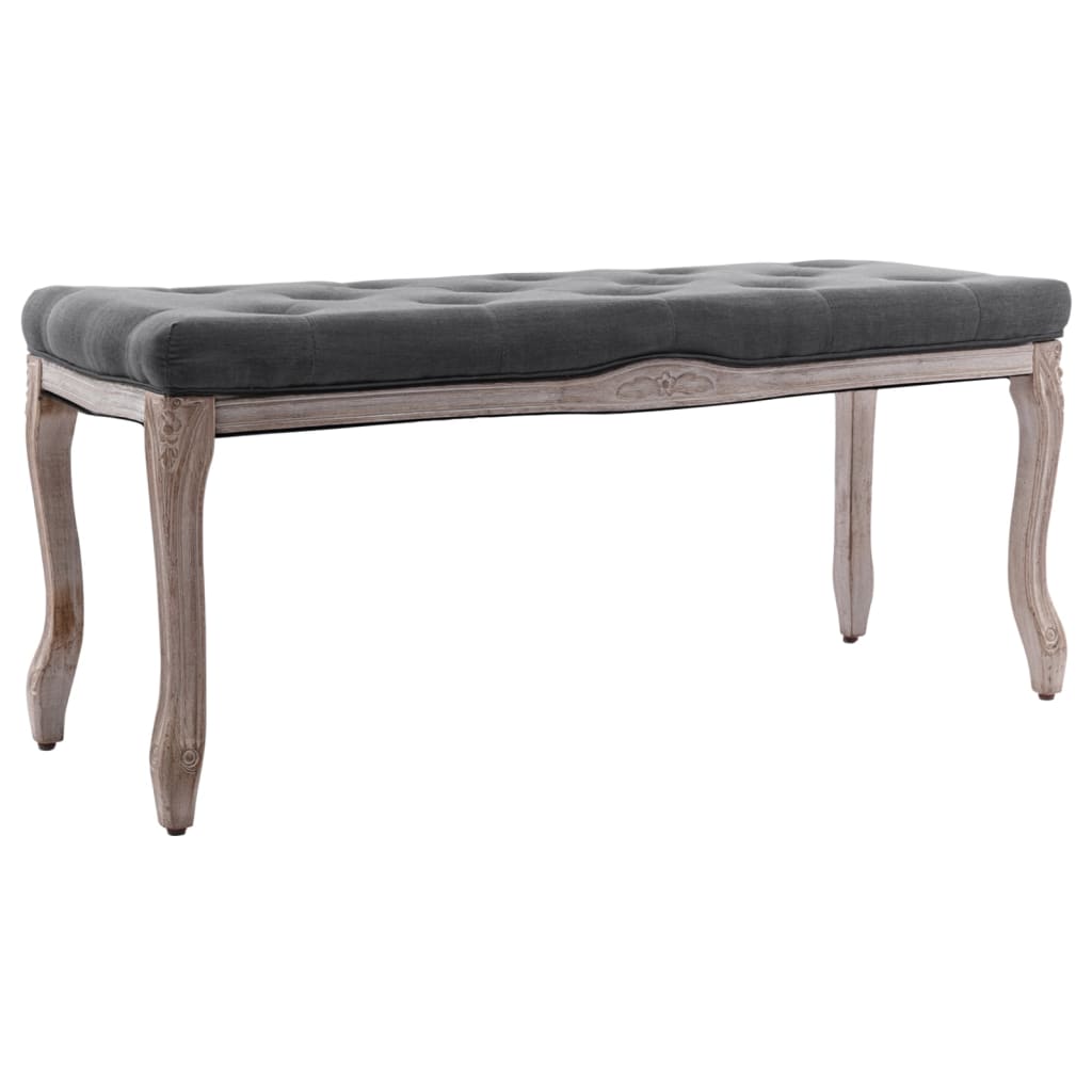 Bench Linen Solid Wood 110x38x48 cm Dark Grey