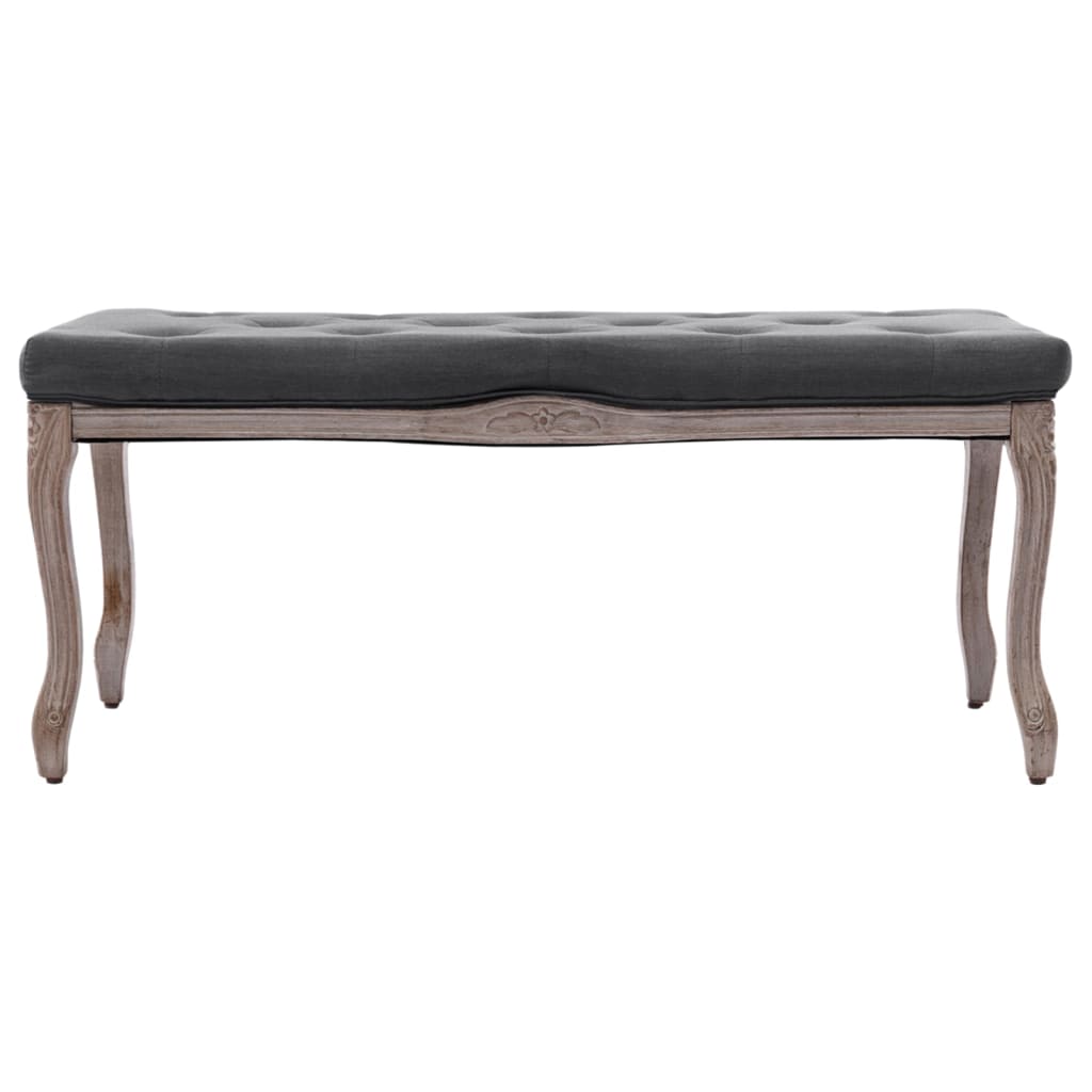 Bench Linen Solid Wood 110x38x48 cm Dark Grey