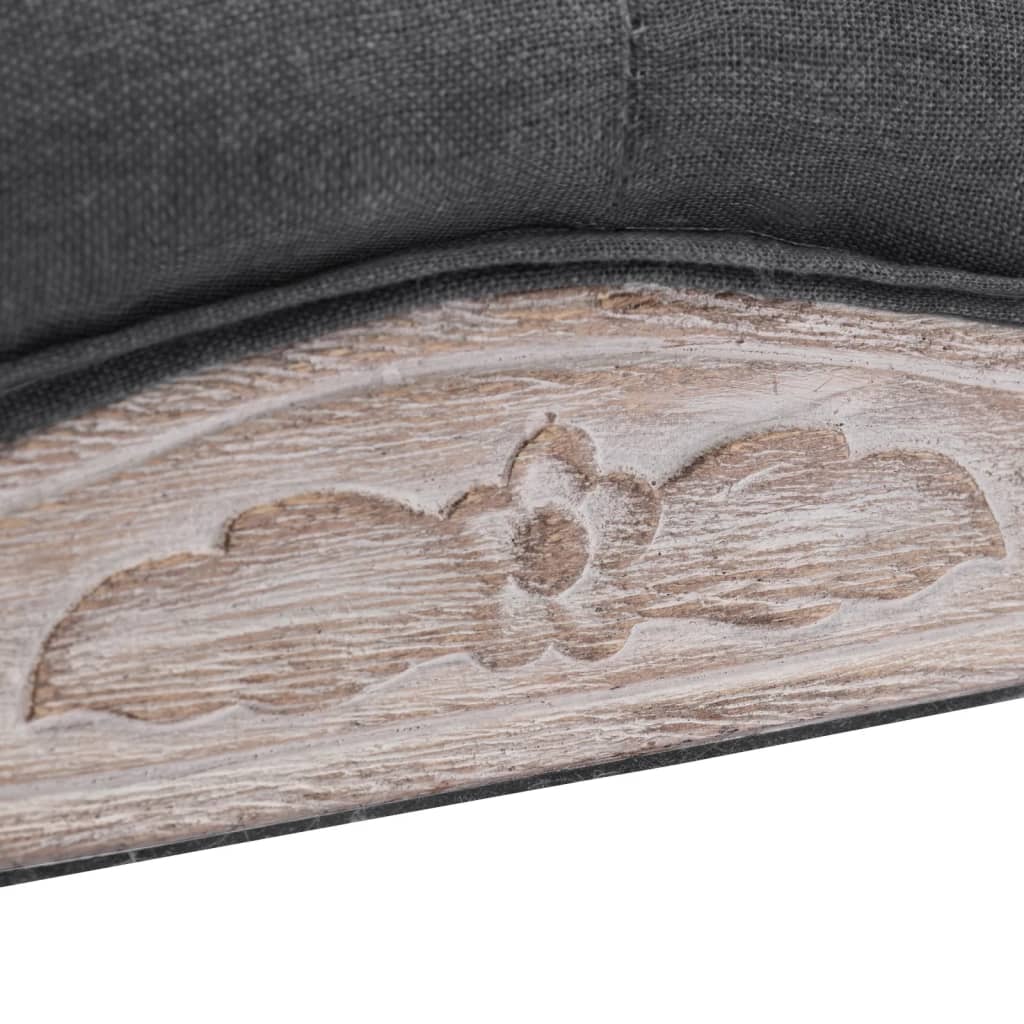 Bench Linen Solid Wood 110x38x48 cm Dark Grey