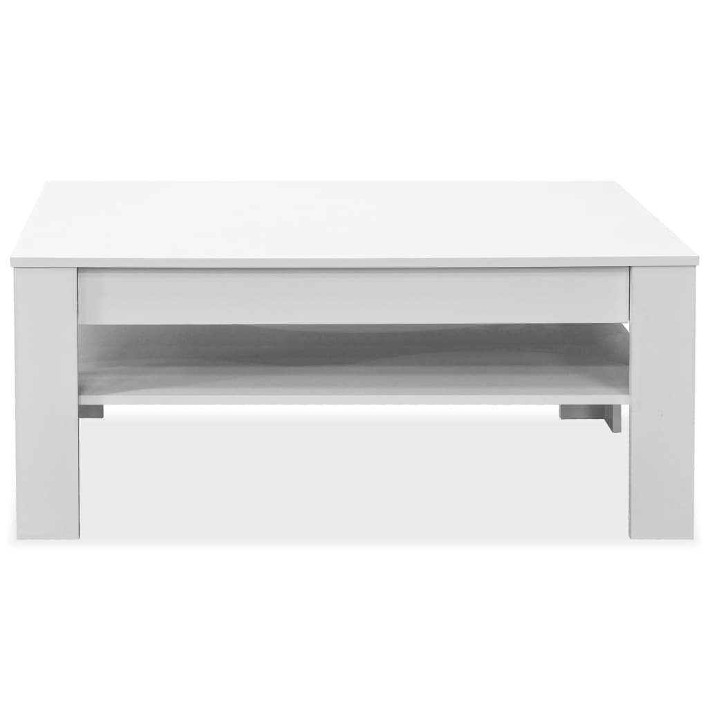 Coffee Table Engineered Wood 110x65x48 cm White