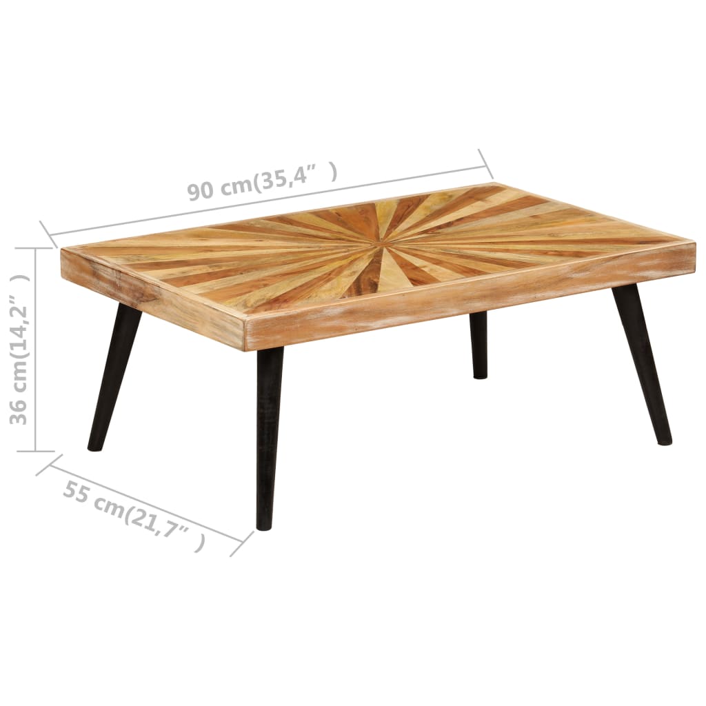 Coffee Table Solid Wood Mango 90x55x36 cm