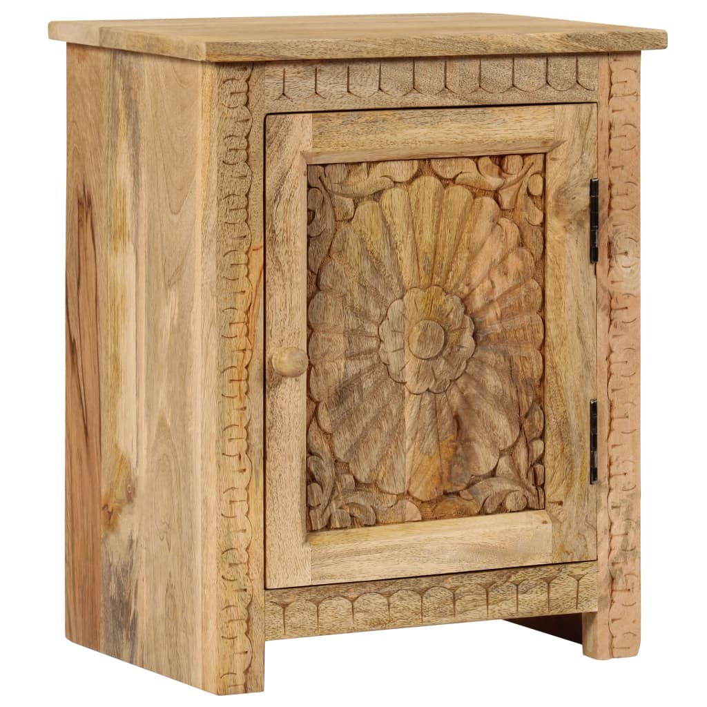 Bedside Table Solid Mango Wood 40x30x50 cm