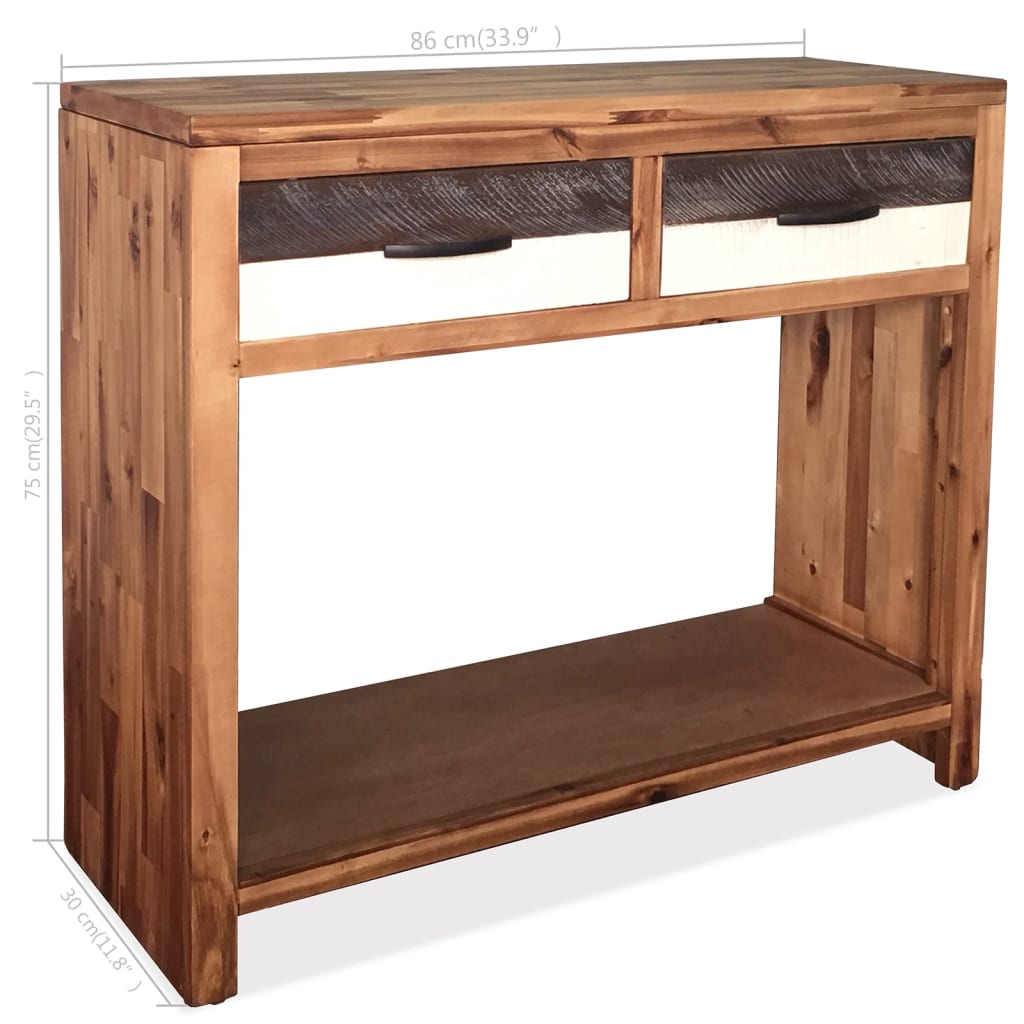 Console Table Solid Acacia Wood 86x30x75 cm