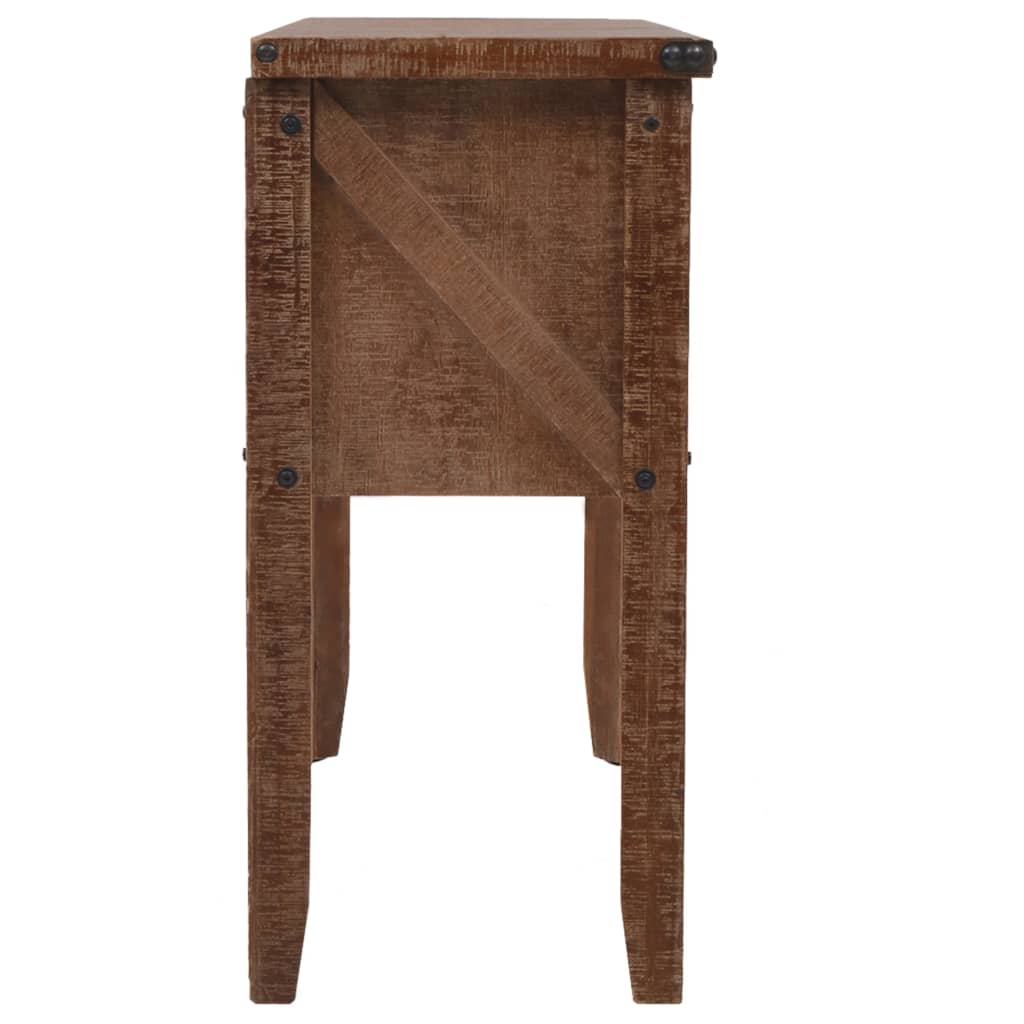 Console Table Solid Fir Wood 131x35.5x75 cm Brown