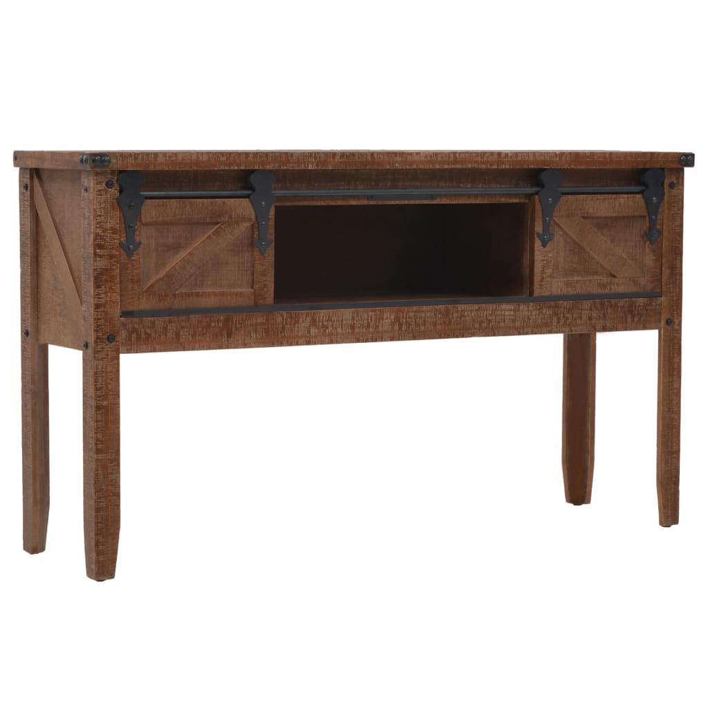 Console Table Solid Fir Wood 131x35.5x75 cm Brown