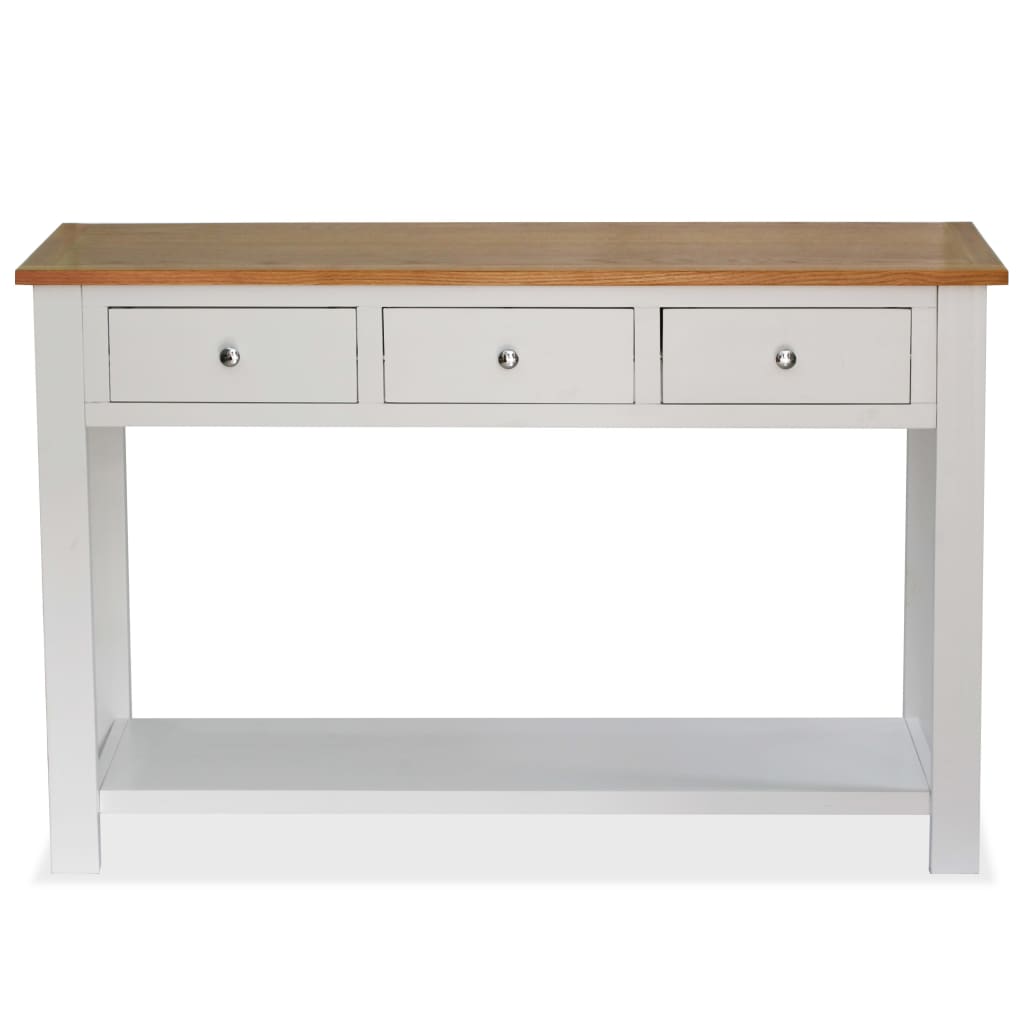 Console Table 118x35x77 cm Solid Oak Wood