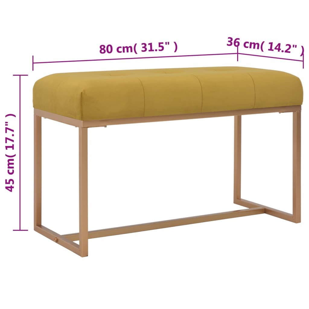 Bench 80 cm Mustard Velvet