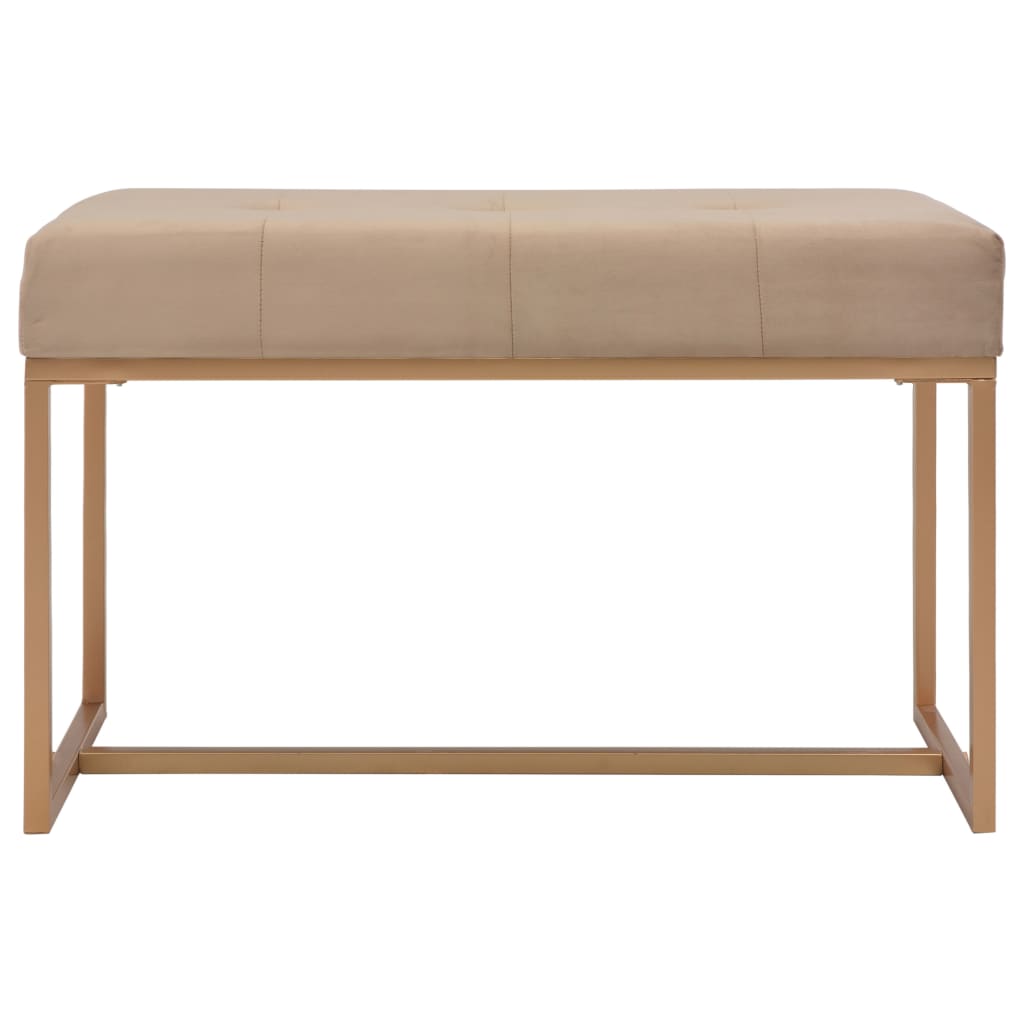 Bench 80 cm Beige Velvet