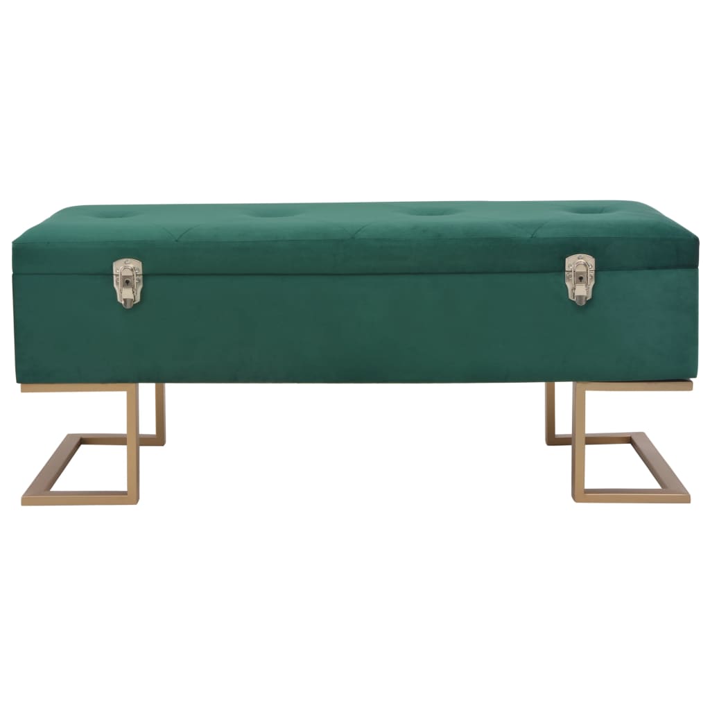 Bench with Storage Compartment 105 cm Green Velvet