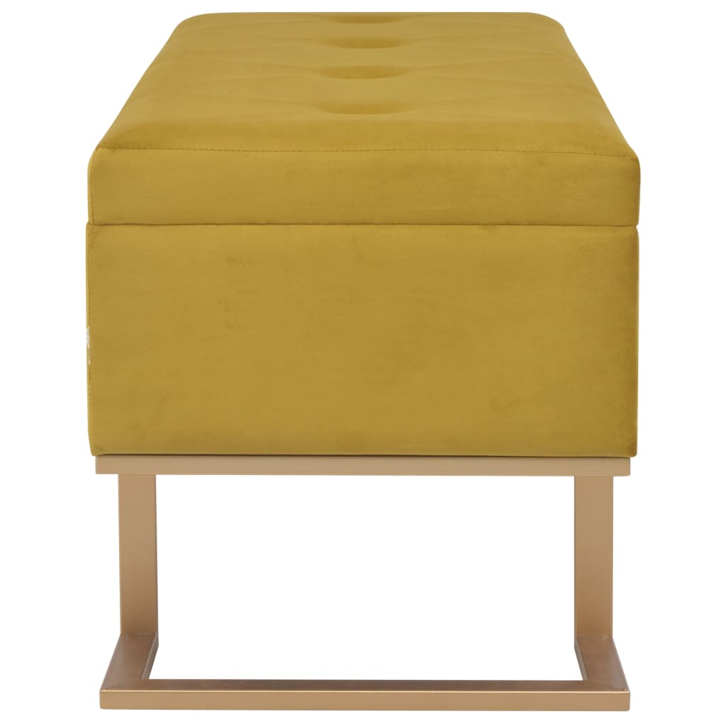 Bench with Storage Compartment 105 cm Mustard Velvet