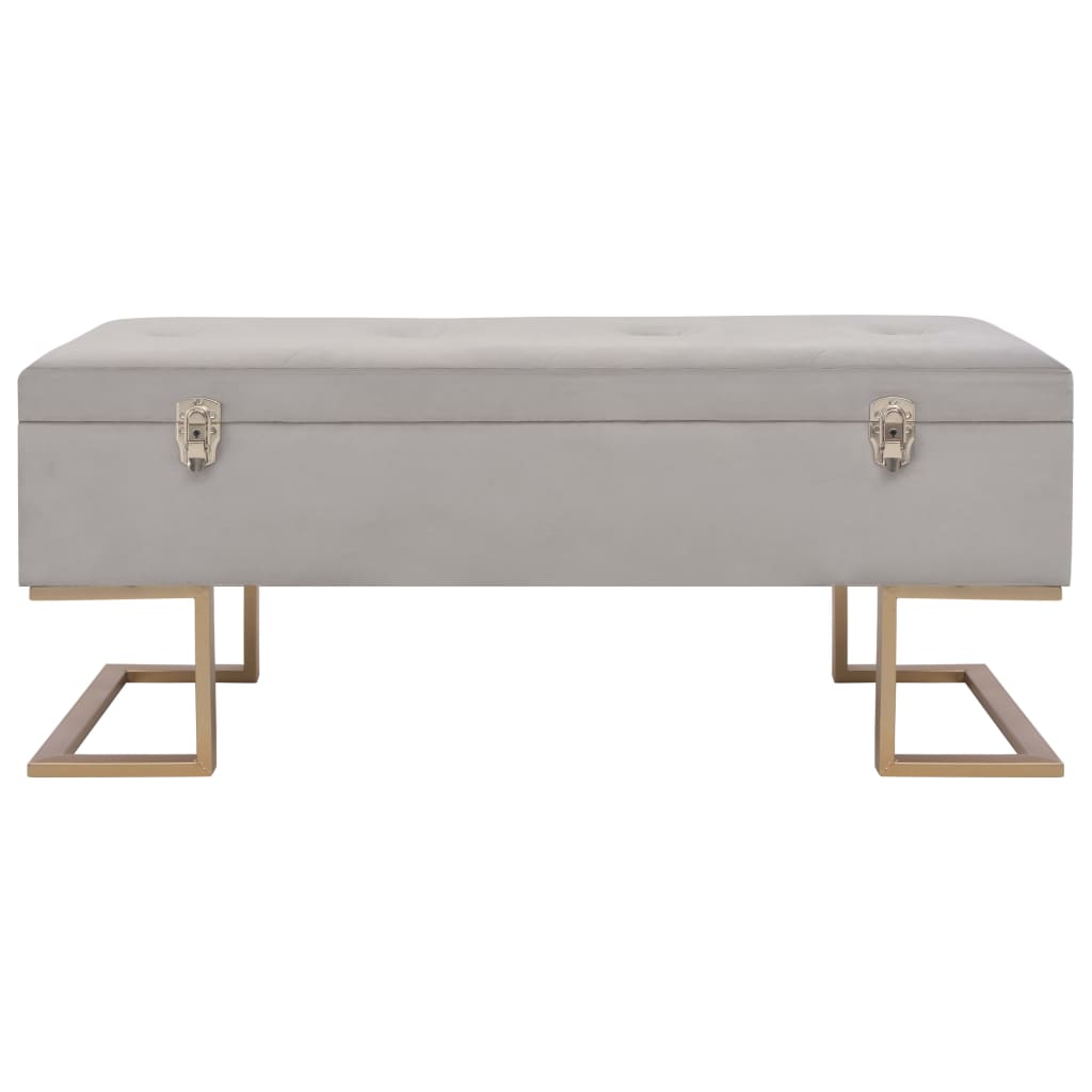 Bench with Storage Compartment 105 cm Grey Velvet