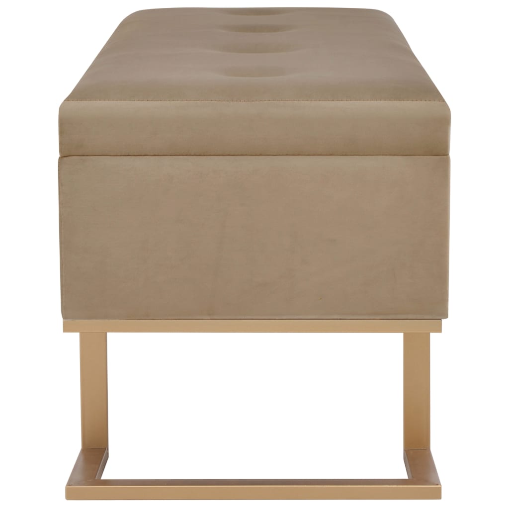 Bench with Storage Compartment 105 cm Beige Velvet