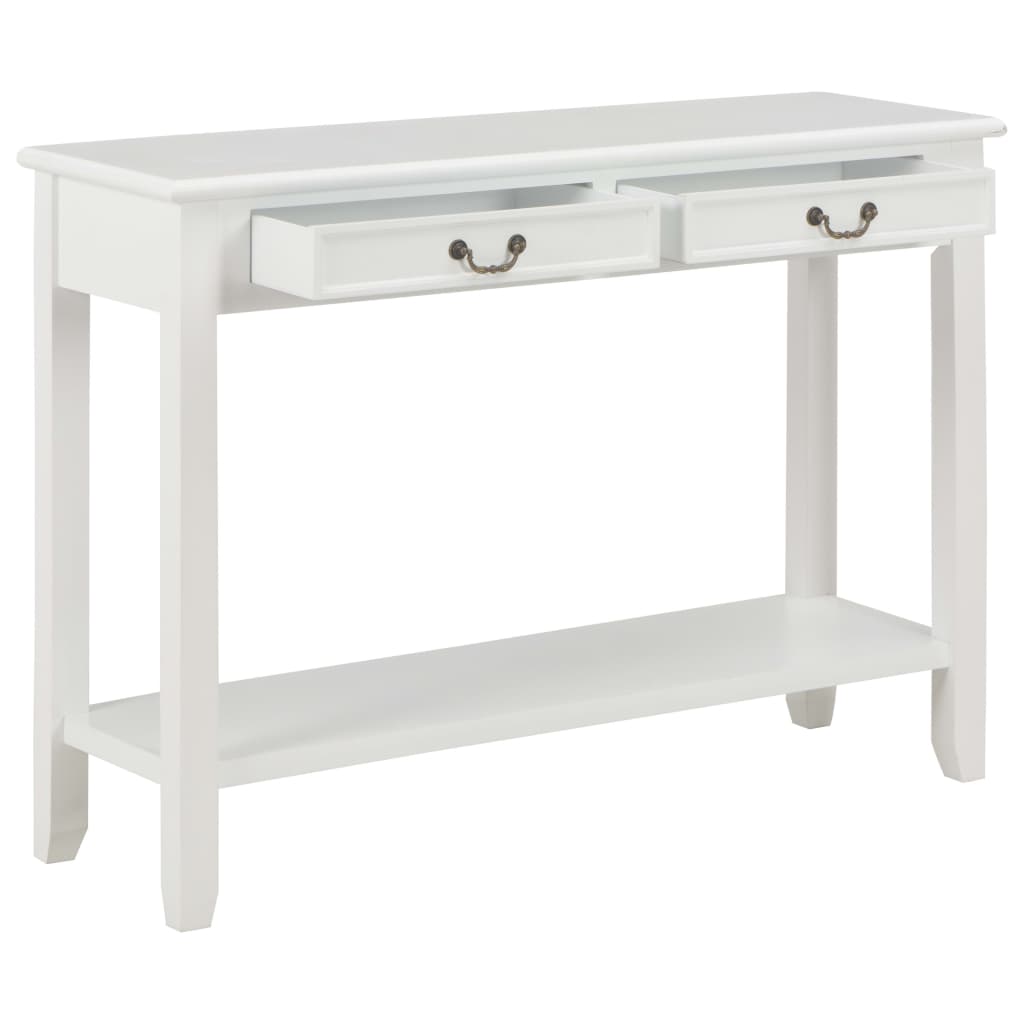 Console Table White 110x35x80 cm Wood