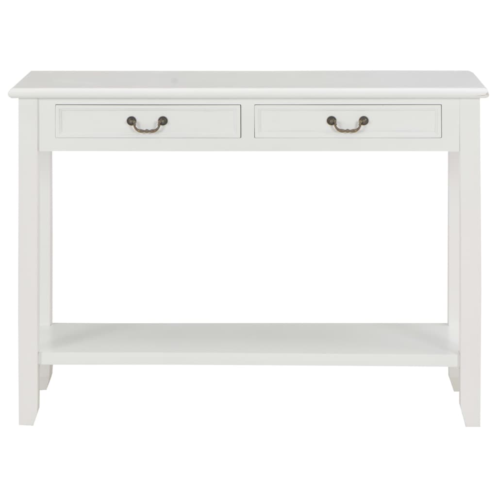 Console Table White 110x35x80 cm Wood