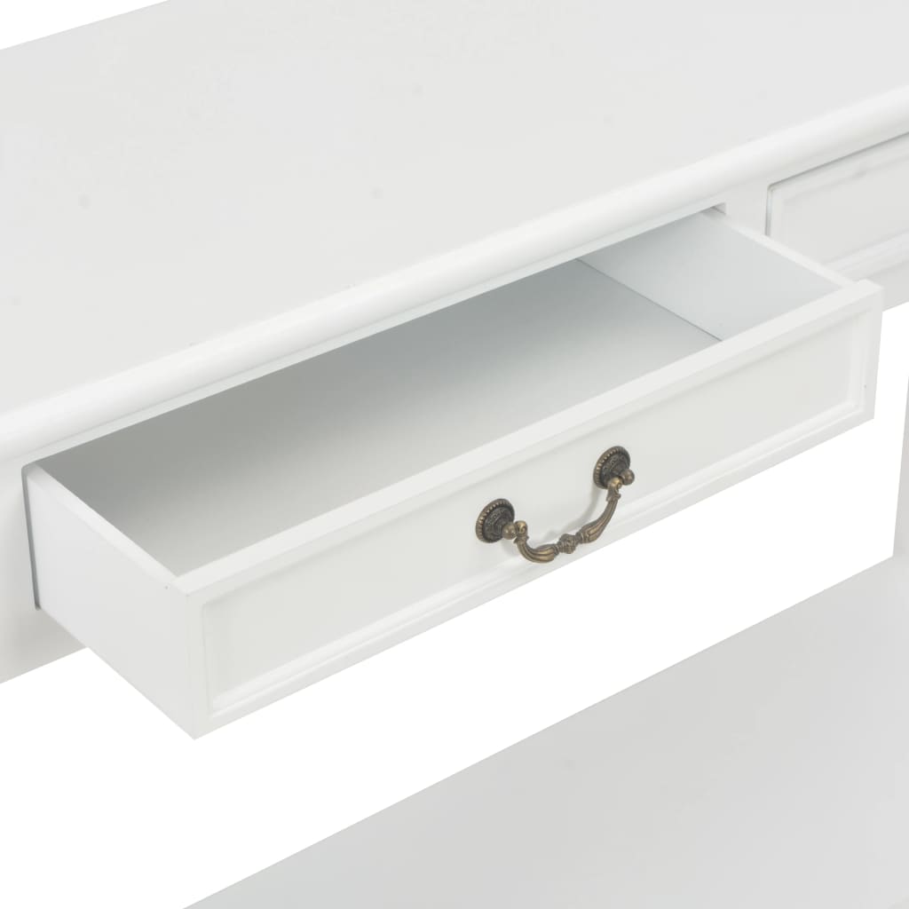 Console Table White 110x35x80 cm Wood