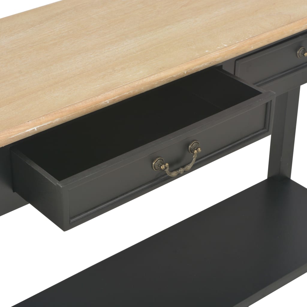 Console Table Black 110x35x80 cm Wood