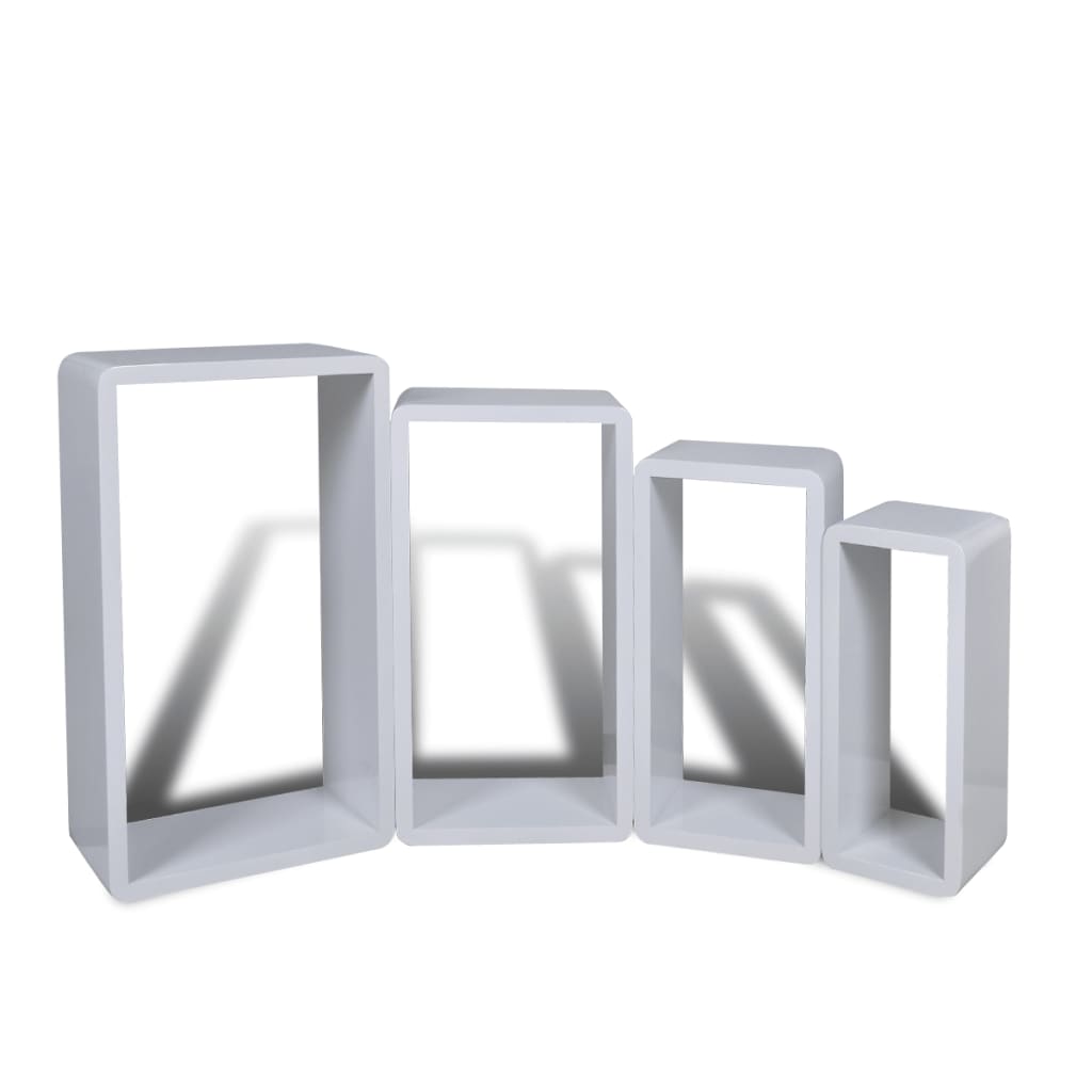 Wall Cube Shelves 8 pcs White