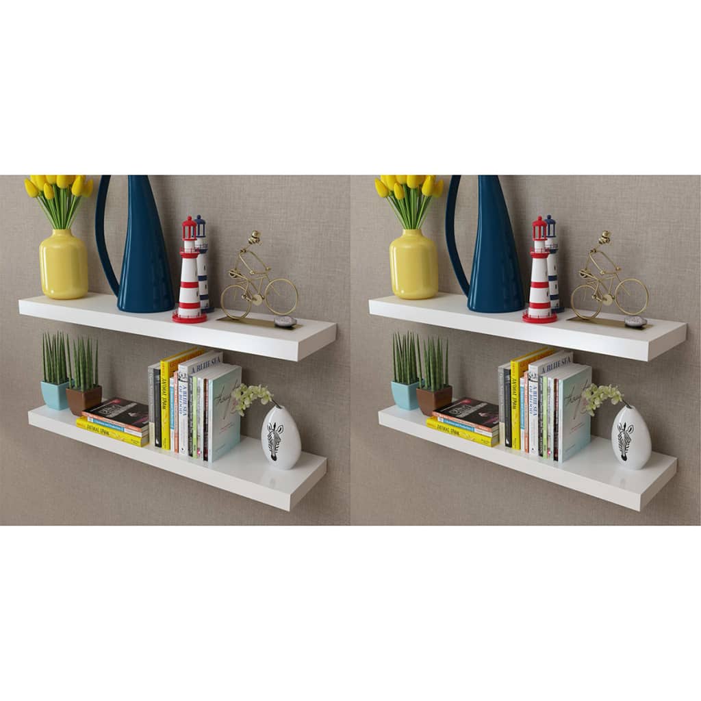 Wall Shelves 4 pcs White 80 cm