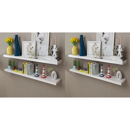 Wall Shelves 4 pcs White 120 cm