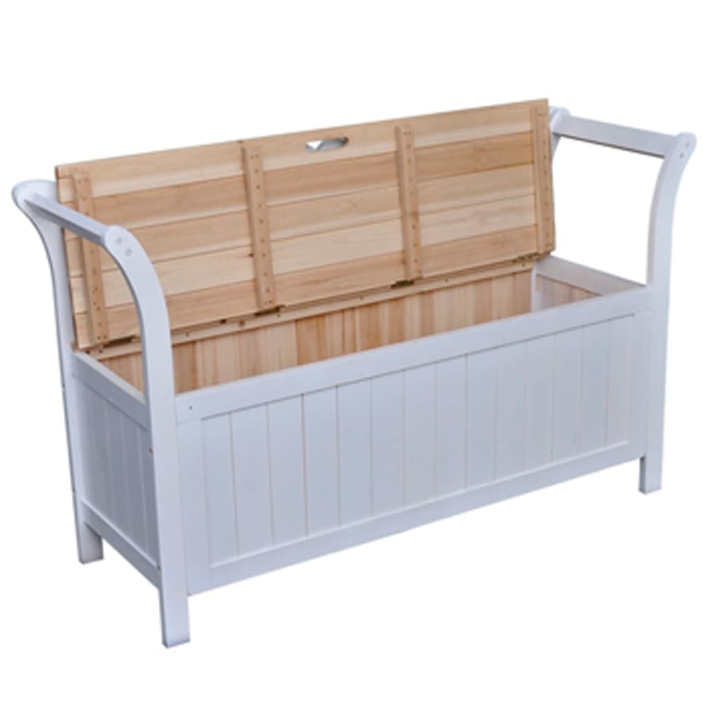 Storage Bench 126x42x75 cm Wood White