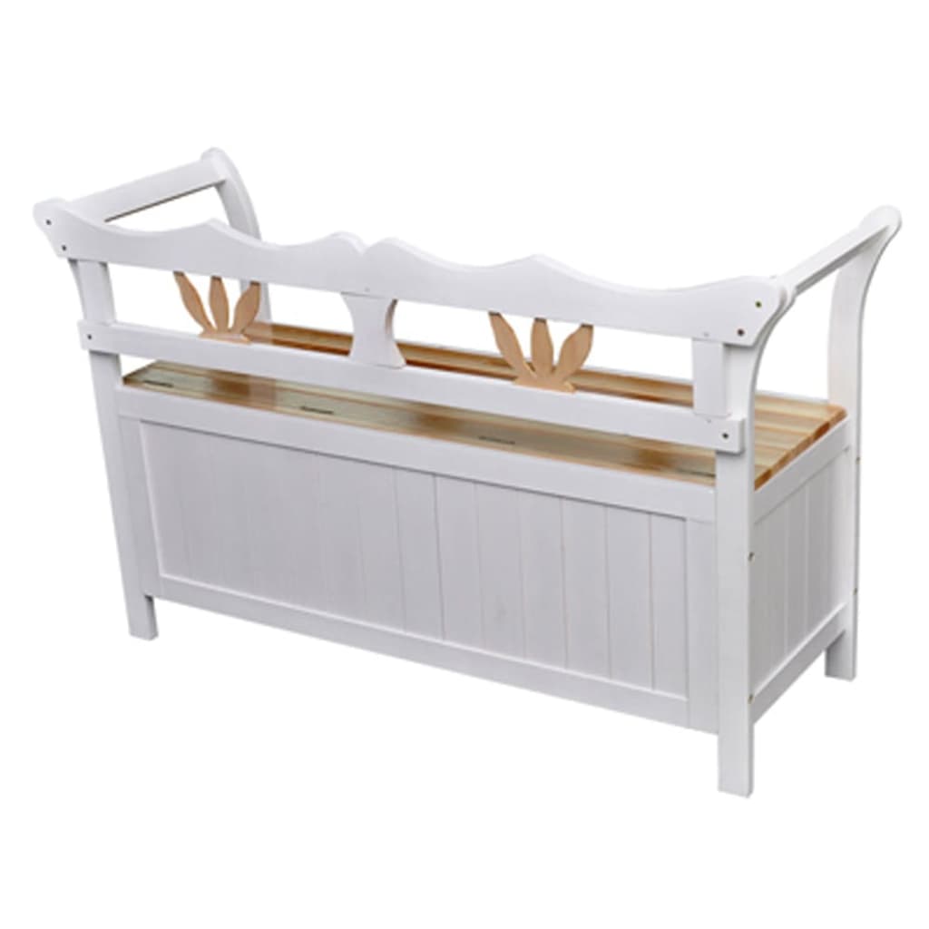 Storage Bench 126x42x75 cm Wood White