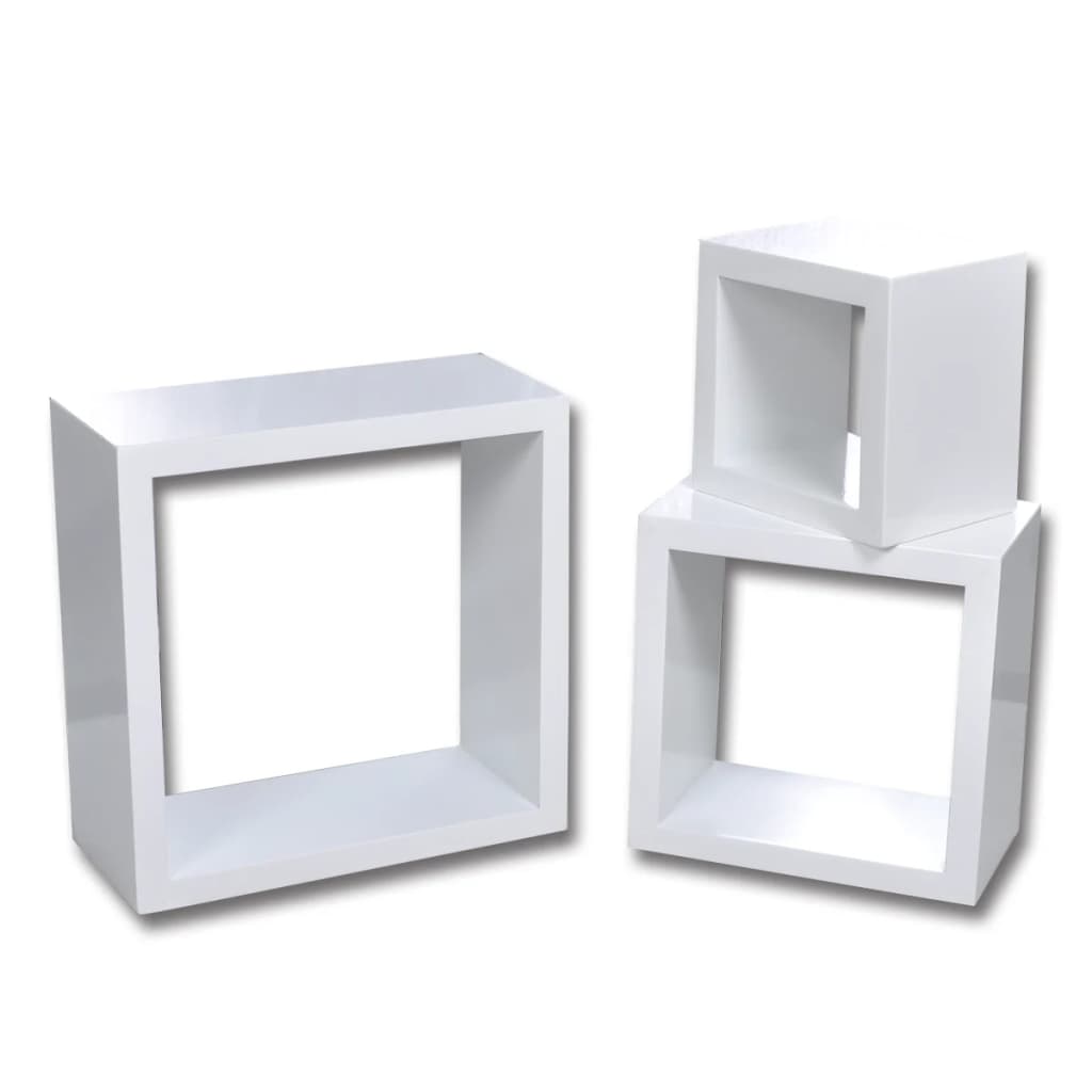 Cube shelf set of 3 white