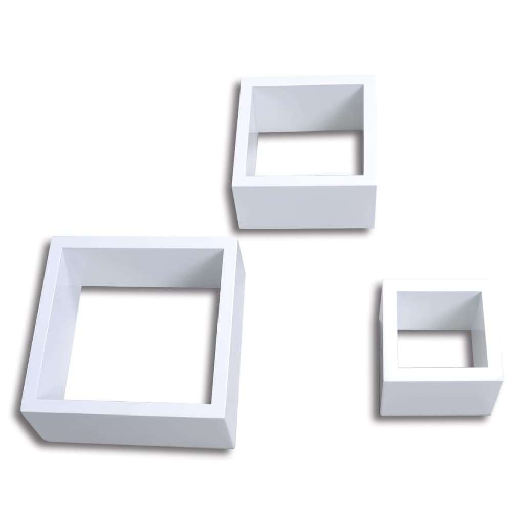 Cube shelf set of 3 white