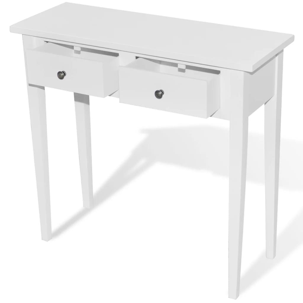 Dressing Console Table with Two Drawers White