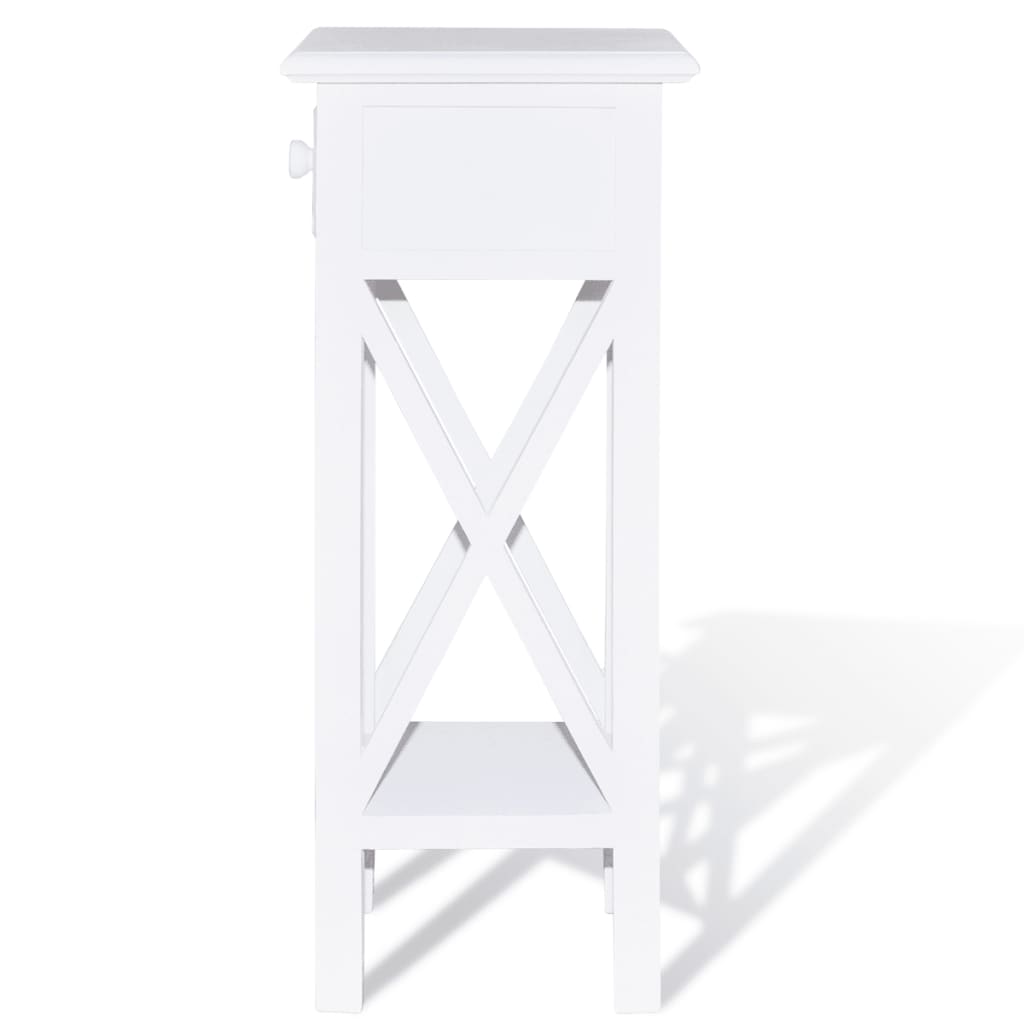 Side Table with Drawer White