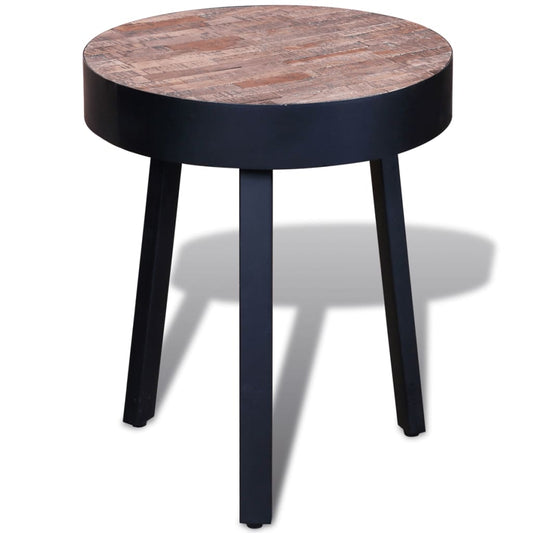 End Table Round Reclaimed Teak Wood