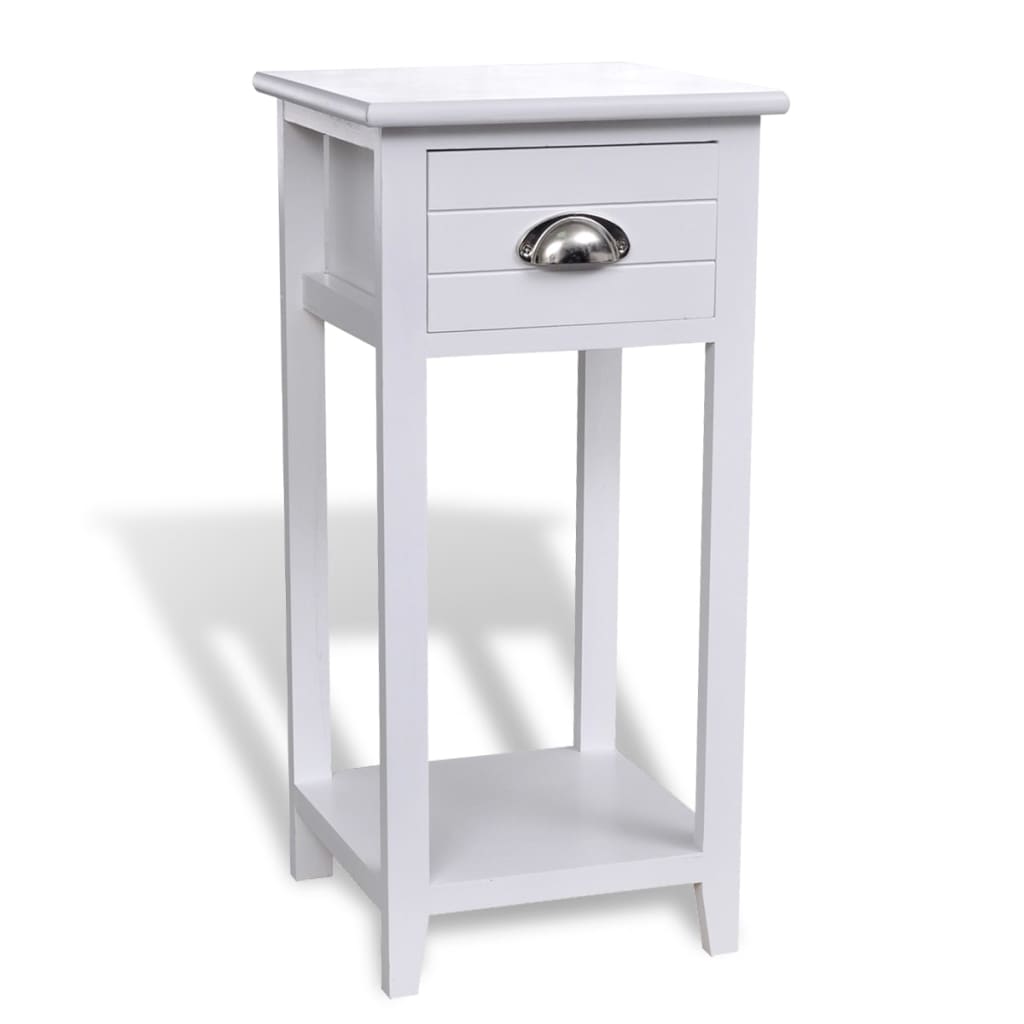 Nightstand with 1 Drawer White