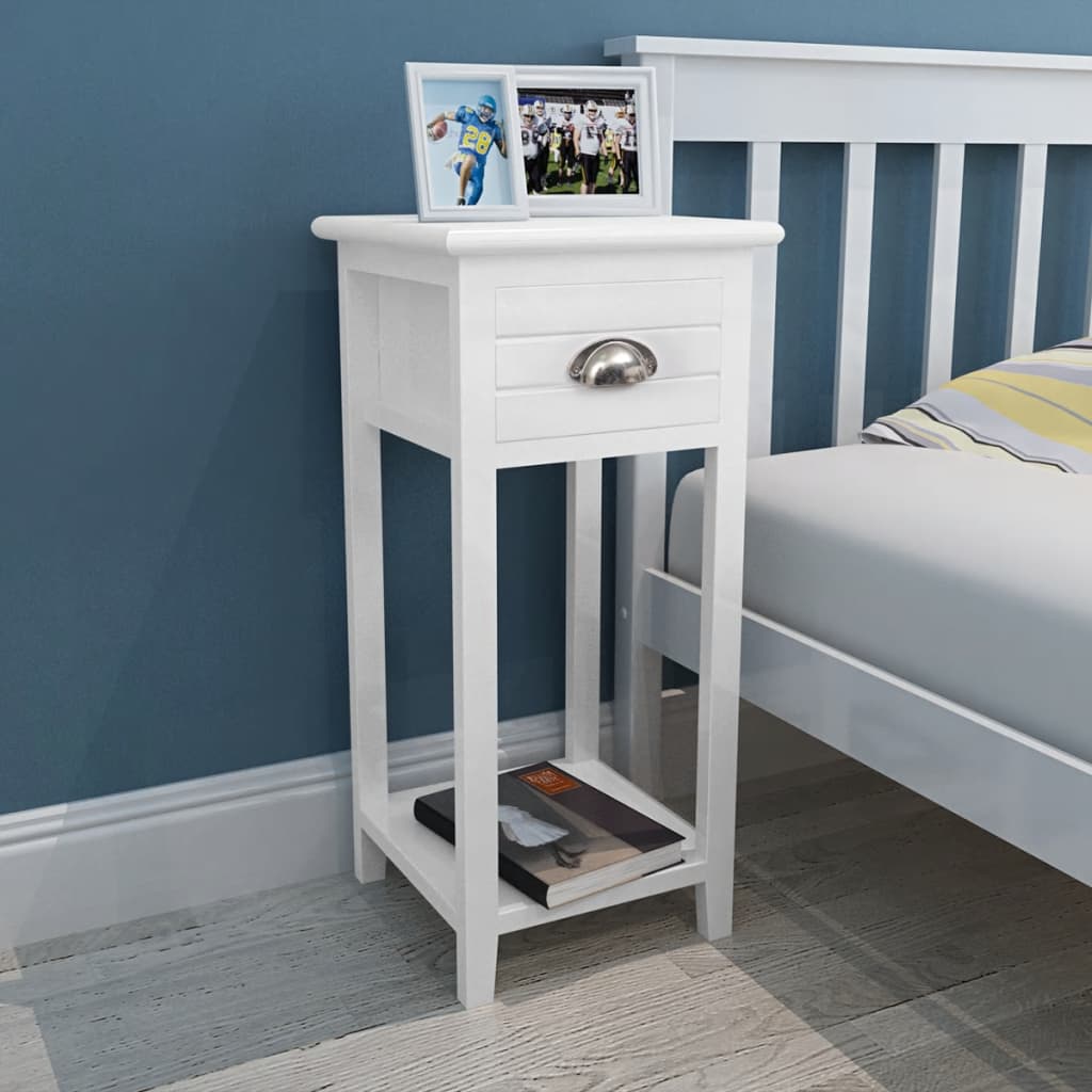 Nightstand with 1 Drawer White