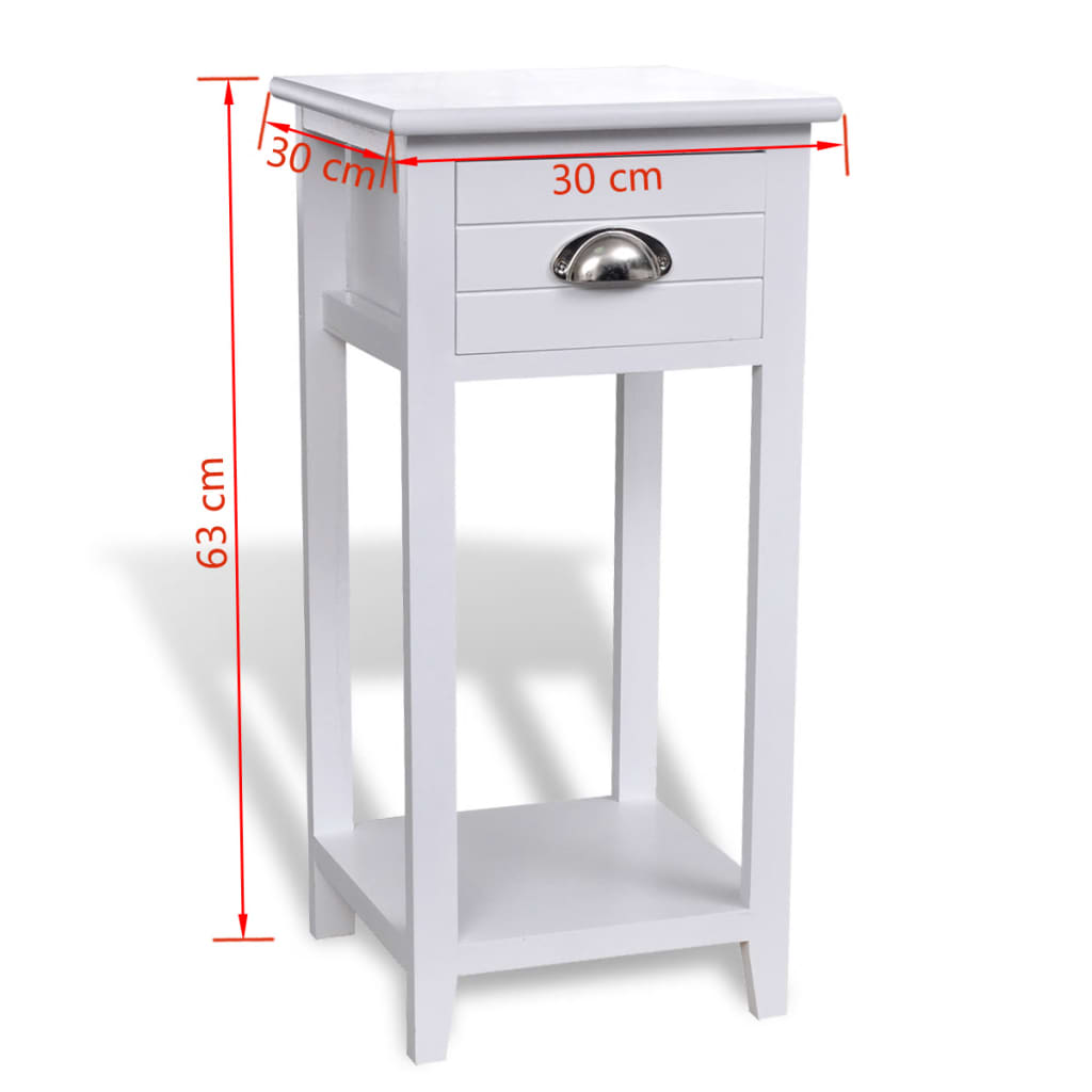 Nightstand with 1 Drawer White