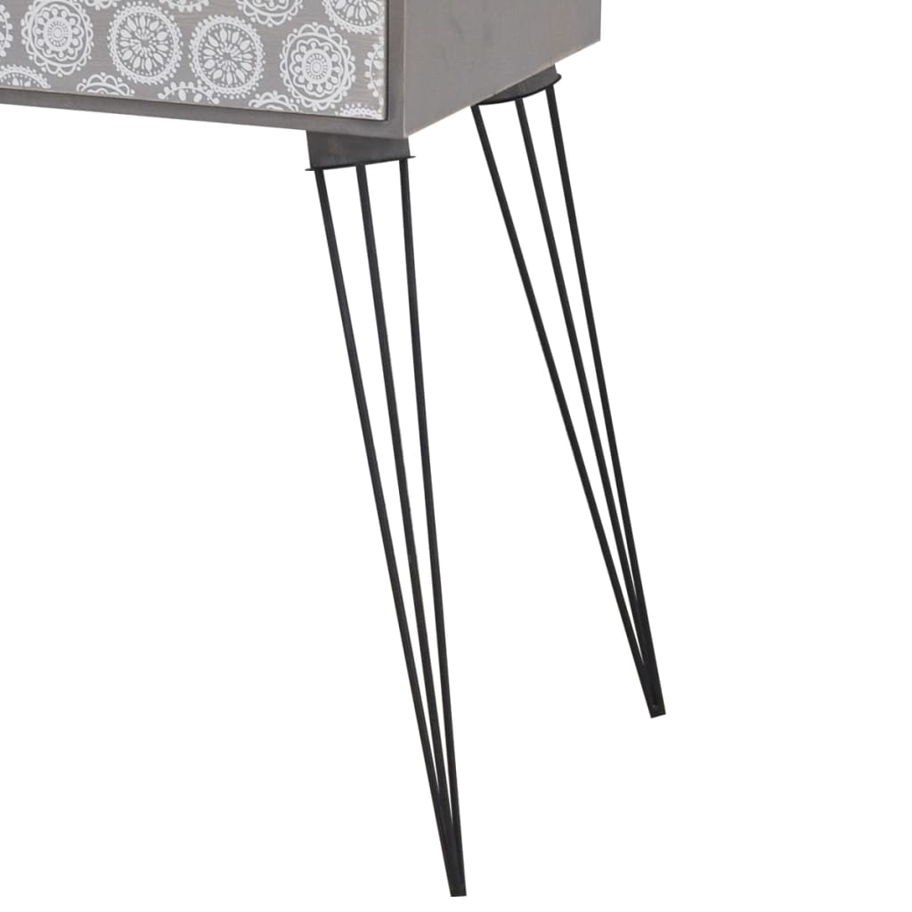 Nightstand with 1 Drawer Rectangular Grey