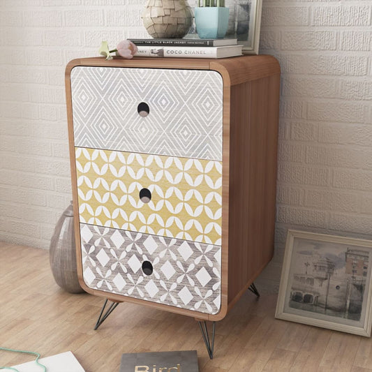 Side Cabinet with 3 Drawers Brown