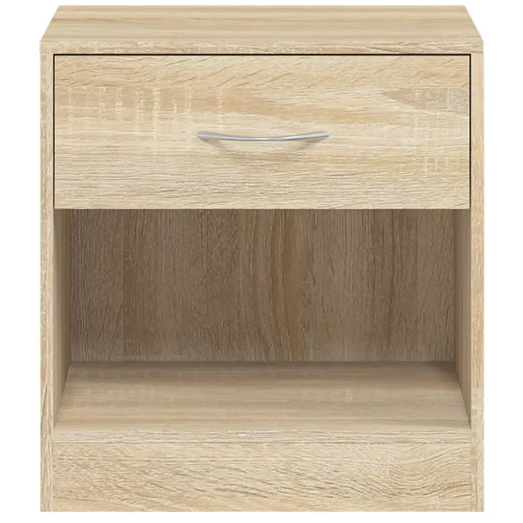 Nightstand 2 pcs with Drawer Oak Colour