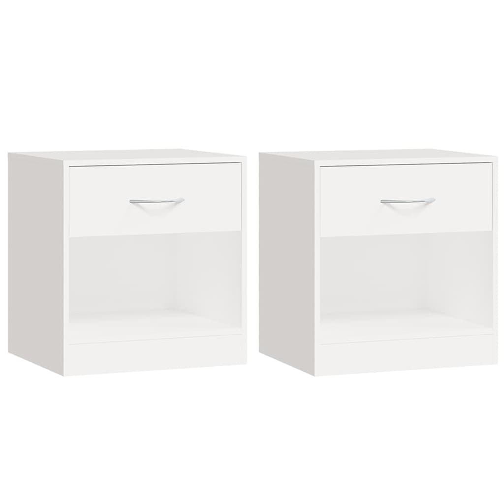 Nightstand 2 pcs with Drawer White