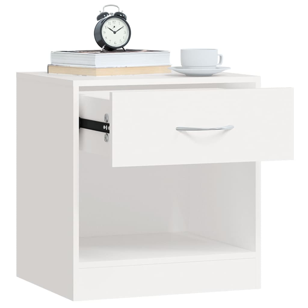 Nightstand 2 pcs with Drawer White