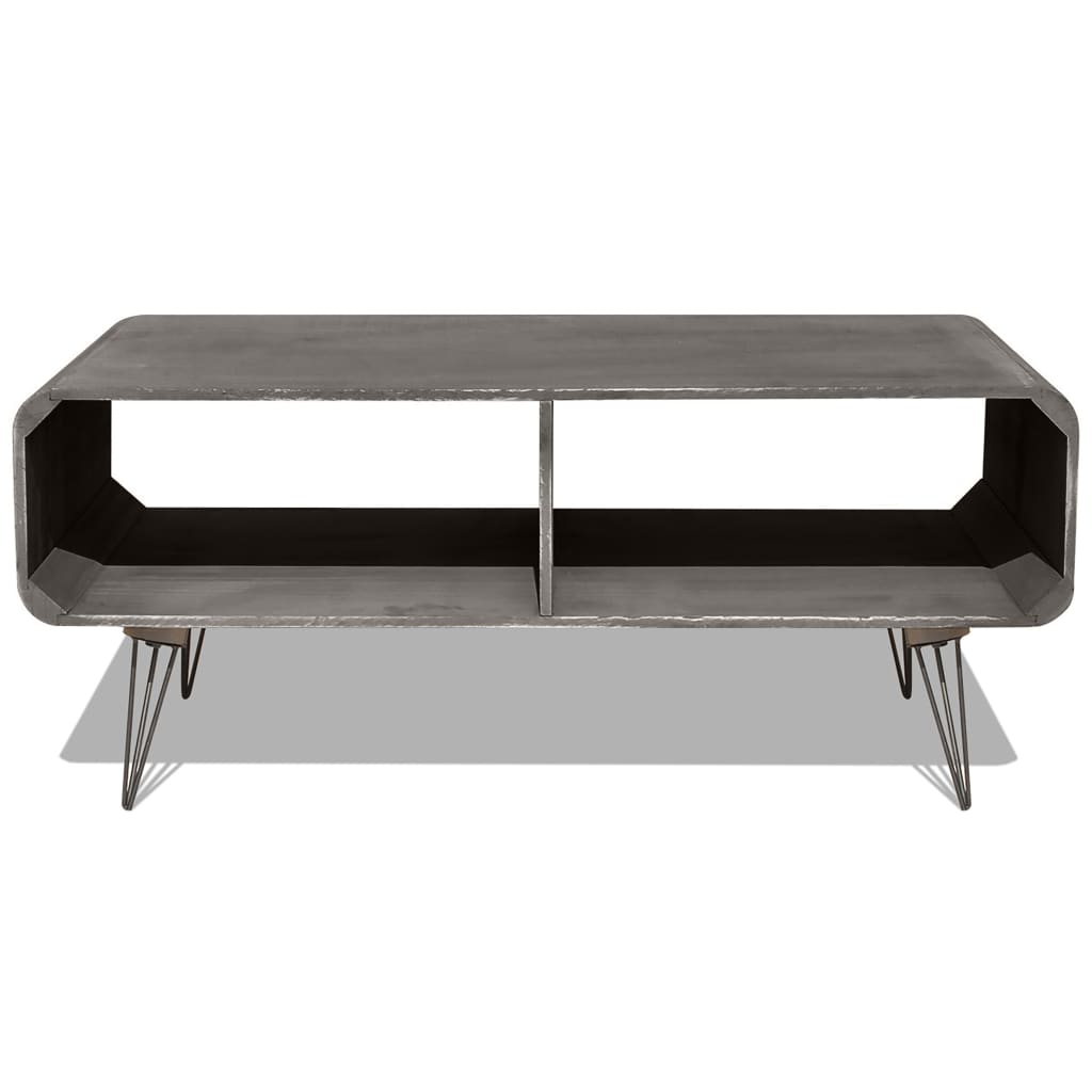 Coffee Table 90x55.5x38.5 cm Solid Paulownia Wood Grey