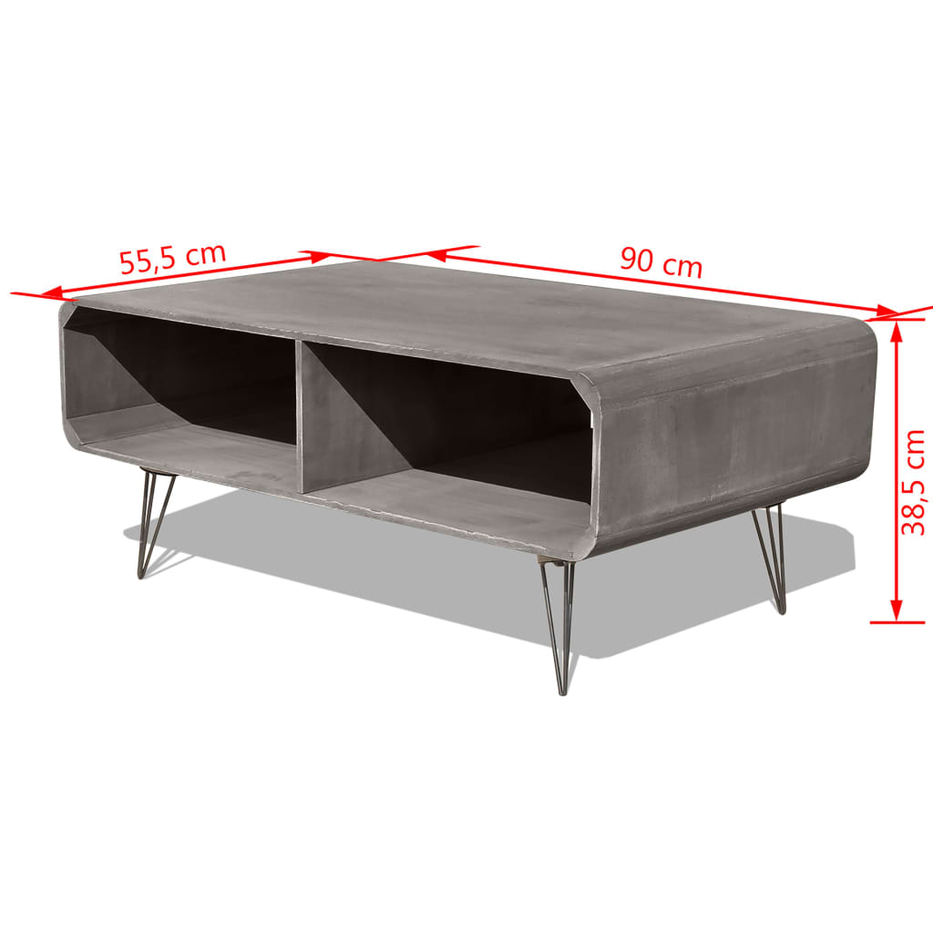 Coffee Table 90x55.5x38.5 cm Solid Paulownia Wood Grey