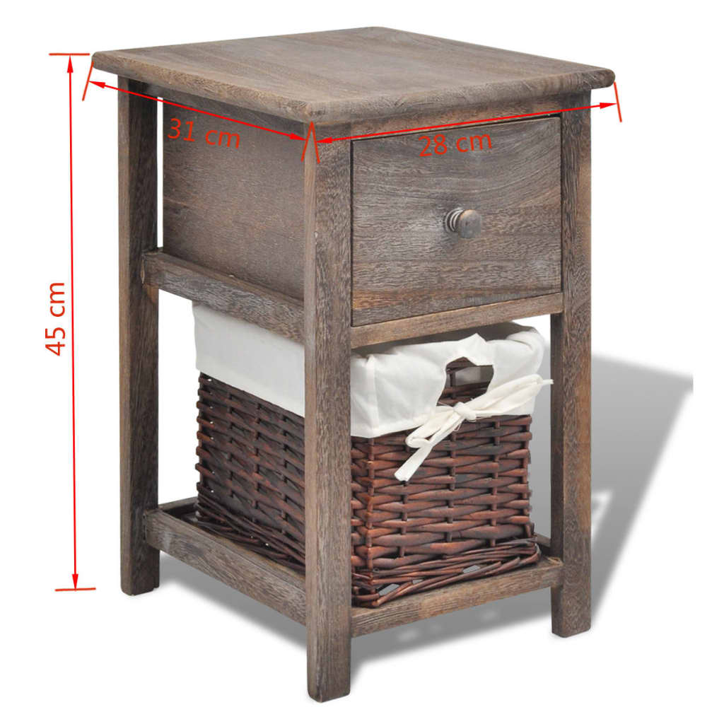 Bedside Cabinets 2 pcs Wood Brown